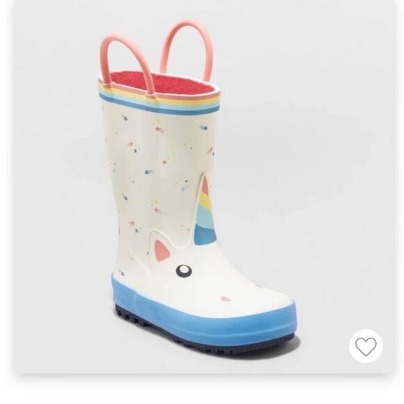 🔥Unicorn cat & Jack rain boots kids girls Sz 9 New - Picture 1 of 3